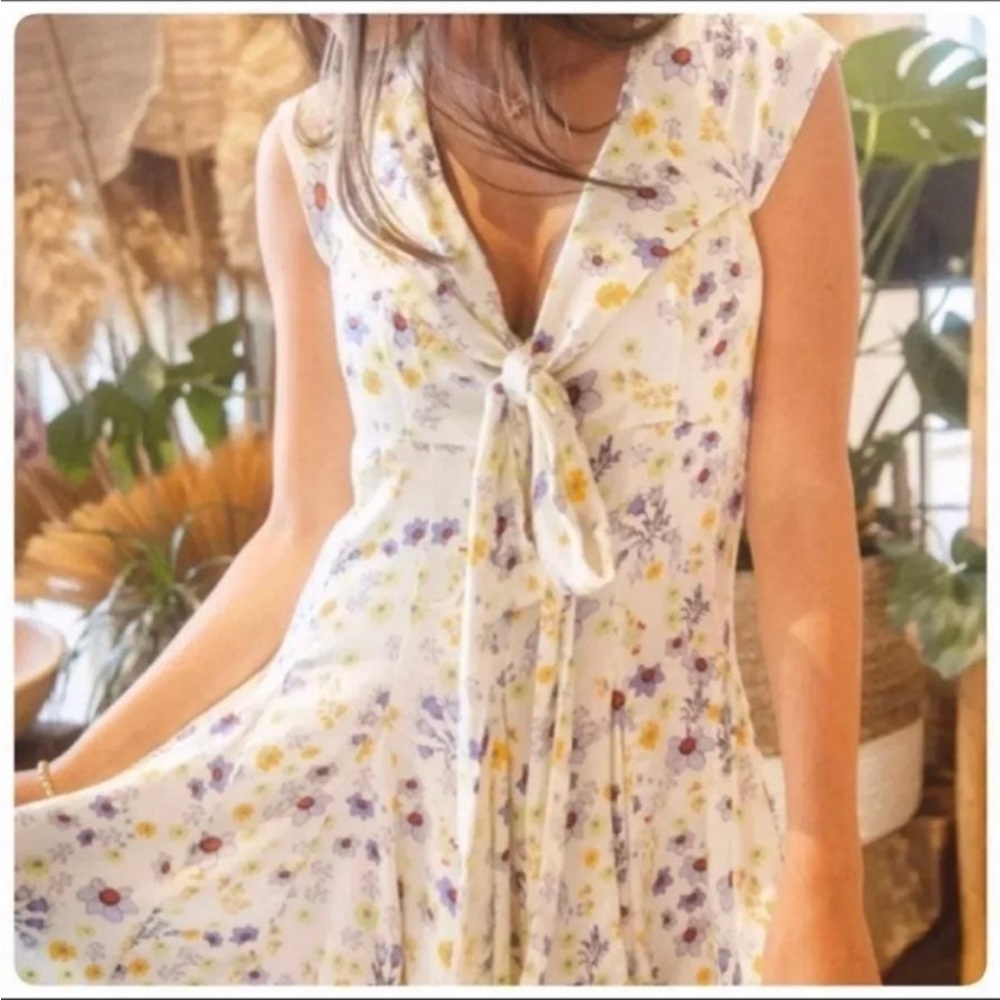 free people dress mini open back x flower
